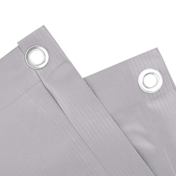 vidaXL Параван за тераса, сив, 600x75 см, PVC