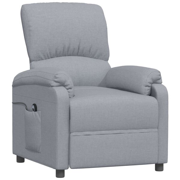 vidaXL Изправящ стол, светлосив, текстил