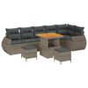 vidaXL Градински Софа Комплект 9 pcs Сив полиратан
