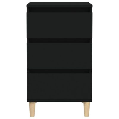 vidaXL Нощно шкафче, черно, 40x35x70 см, инженерно дърво
