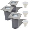 vidaXL Градински LED лампи за вграждане в земя, 3 бр, квадратни