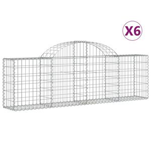 vidaXL Габионни кошници арка 6 бр 200x30x60/80 см поцинковано желязо