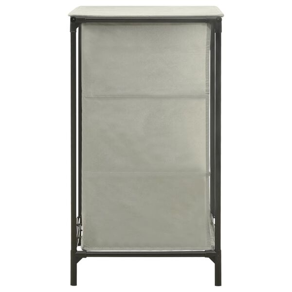 vidaXL Поставка за обувки 57x36x61 см нетъкан текстил и стомана сива