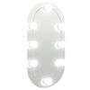 vidaXL Огледало с LED лампи, 40x20 см, овално, стъкло