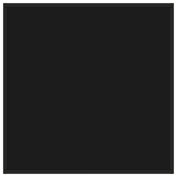 vidaXL Кафе маса, черна, с черно стъкло, 80x80x35 см