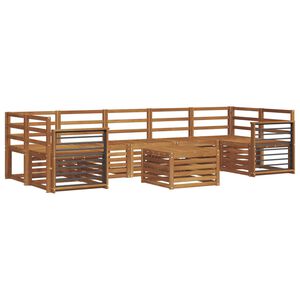 vidaXL Комплекти дивани 8 pcs Естествен Солидно акациево дърво