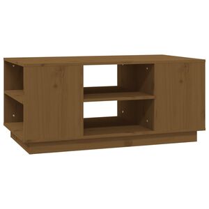 vidaXL Кафе маса, меденокафява, 90x49x40,5 см, борово дърво масив
