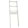 vidaXL Етажерка за тоалетна, бяла, 63,5x32x179 см, борово дърво масив