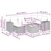 vidaXL Градински диван с възглавници, 7 части, бежов полиратан