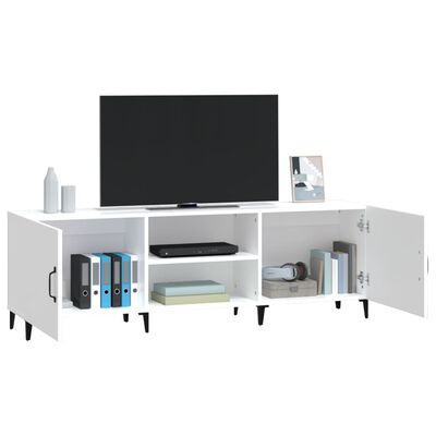 vidaXL ТВ шкаф, бял, 150x30x50 см, инженерно дърво