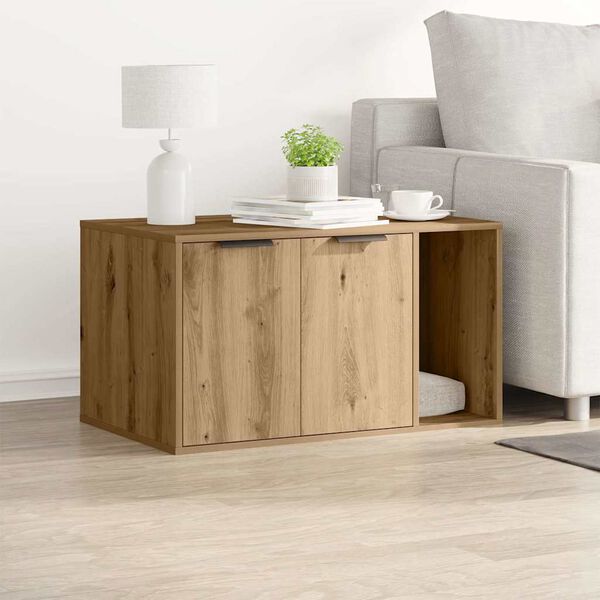 vidaXL Заграждение за котешка тоалетна 80x50x45 см инженерно дърво