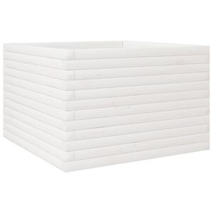 vidaXL Градински сандък, бял, 70x70x45,5 см, масивна борова дървесина