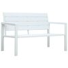 vidaXL Градинска пейка, 120 cм, HDPE, бяла, имитация на дърво
