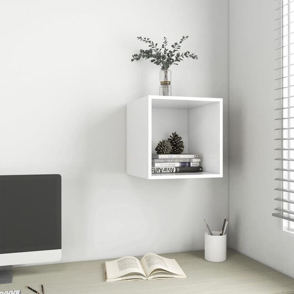 vidaXL Стенен шкаф, бял, 37x37x37 см, ПДЧ