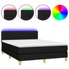 vidaXL Боксспринг легло с матрак и LED, черно, 140x190 см, плат
