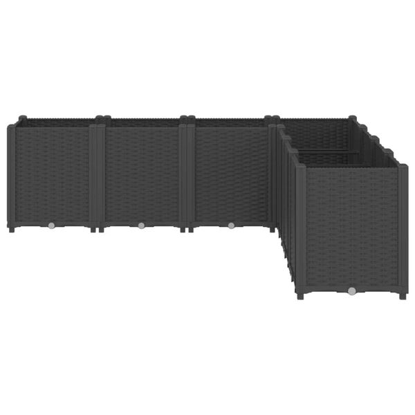 vidaXL Градински сандък, черен, 160x160x53 см, PP