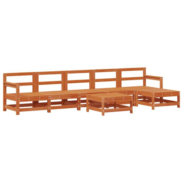 vidaXL Комплект за почивка в градина 7 pcs Восъчен Кафяв