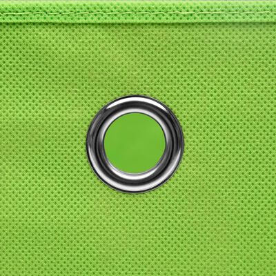 vidaXL Кутии за съхранение с капаци 10 бр зелени 32x32x32 см плат