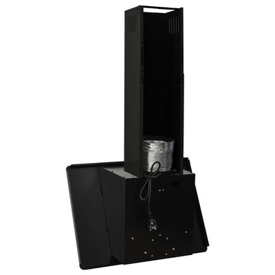 vidaXL Стенен абсорбатор, 60 см, инокс и закалено стъкло, черен