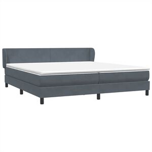 vidaXL Box Spring легло с матраци Тъмно сиво 180x210 cm кадифе