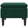 vidaXL Табуретка с дървени крака, тъмнозелена, кадифе