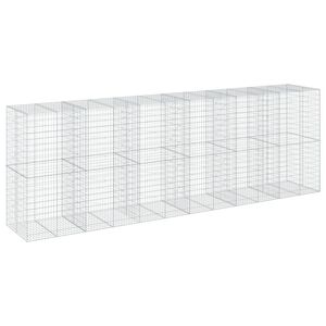 vidaXL Габионна кошница с покритие, 600x100x200 см, поцинковано желязо