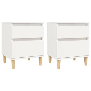vidaXL Нощни шкафчета, 2 бр, бели, 40x35x50 см