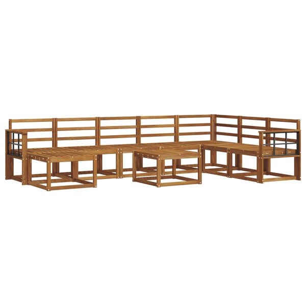 vidaXL Комплект дивани за открито 9 pcs Естествен