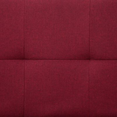 vidaXL Разтегателен диван с две възглавници, виненочервен, полиестер