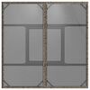 vidaXL Градинска маса със стъклен плот сива 80x80x75 см полиратан