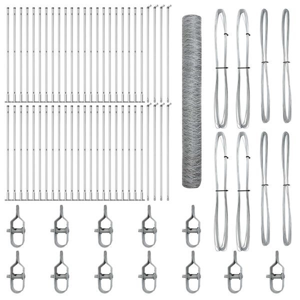 vidaXL Стълб за ограда. Сребрист 100 x 1,2 м (36 мм мрежа) Стомана