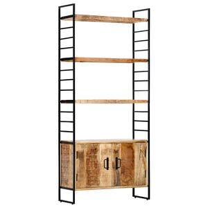 vidaXL Библиотека с 4 нива, 80x30x180 см, груба мангова дървесина