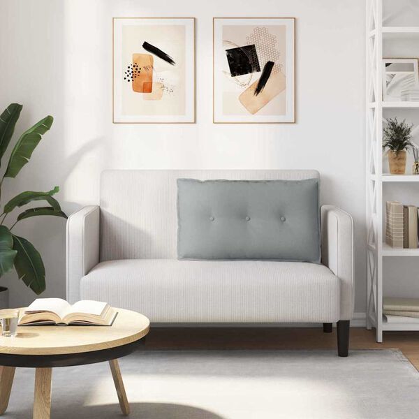 vidaXL Възглавница за гръб Светлосиво 80 x 19 x 50 см текстил