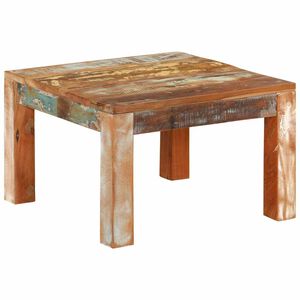 vidaXL Маса за кафе, 55x55x35 см, масивно регенерирано дърво