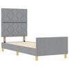 vidaXL Рамка за легло с таблото Светлосиво 80 x 200 cm текстил