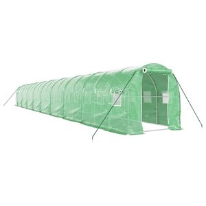 vidaXL Оранжерия със стоманена рамка зелена 36 м&sup2; 18x2x2 м
