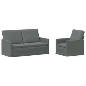 vidaXL Комплект дивани 2 pcs Тъмносиво Текстил