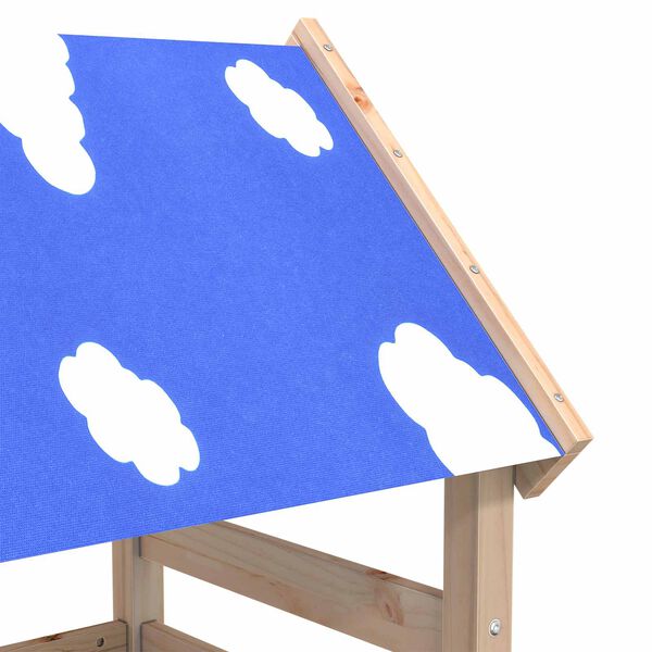 vidaXL Игрална кула Кафяво 110.5 х 52.5 х 215 см Солидно борово дърво