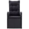 vidaXL Градински трапезен комплект с възглавници 7 части черен