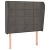 vidaXL Горна табла за легло с уши, тъмносива, 93x23x118/128 см, кадифе