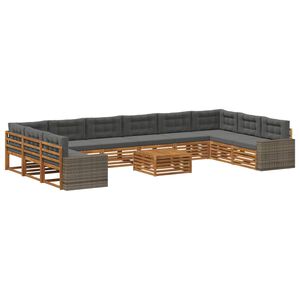 vidaXL Комплекти дивани с възглавница 11 pcs Солидно акациево дърво