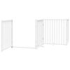 vidaXL Сгъваема преграда за кучета с врата 12 панела бял 960 см топола