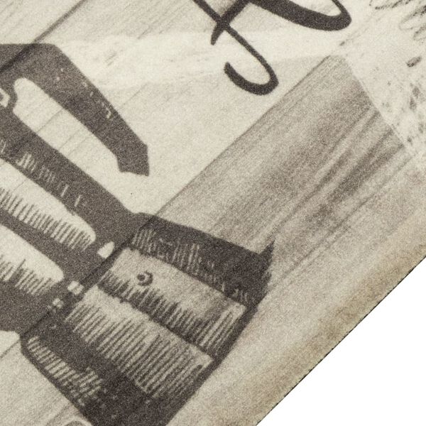 vidaXL Кухненско килимче, миещо, Coffee, сиво, 45x150 см, кадифе