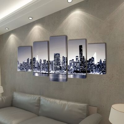 Декоративни панели за стена Ню Йорк в черно-бяло, 100 x 50 см