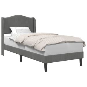 vidaXL Рамка за легло с таблото Тъмносиво 90 x 190 cm Кадифе