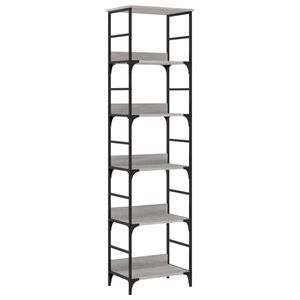 vidaXL Етажерка за книги сив сонома 50x33x188,5 см инженерно дърво