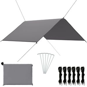 vidaXL Тента за къмпинг, 3x2,85 м, сива