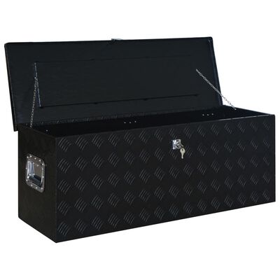 vidaXL Алуминиева кутия, 1085x370x400 см, черна