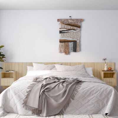 vidaXL Горна табла за легло с шкафчета, дъб сонома, инженерно дърво