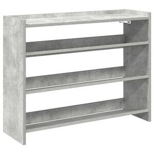vidaXL Етажерка за обувки, бетонно сива, 80x25x62 см, инженерно дърво